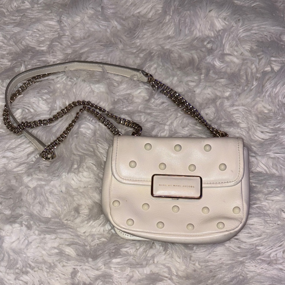 Marc Jacobs White Studded Crossbody Bag